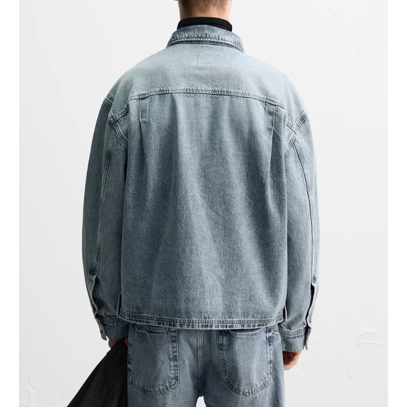 Zara Men's Limited Edition Denim Overshirt Blue NWT - Picture 3 of 9